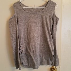 Cold shoulder maternity sweater